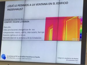 Los requisitos de la ventana en el estándar Passivhaus. Diapositiva Nuria Díaz.